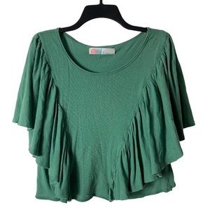 Free people beach ruffle short sleeve top